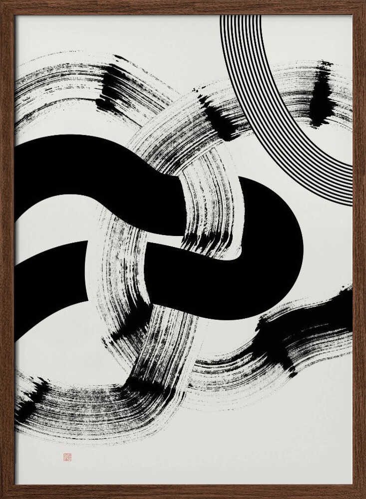 Abstract Brush Curves - XL Poster