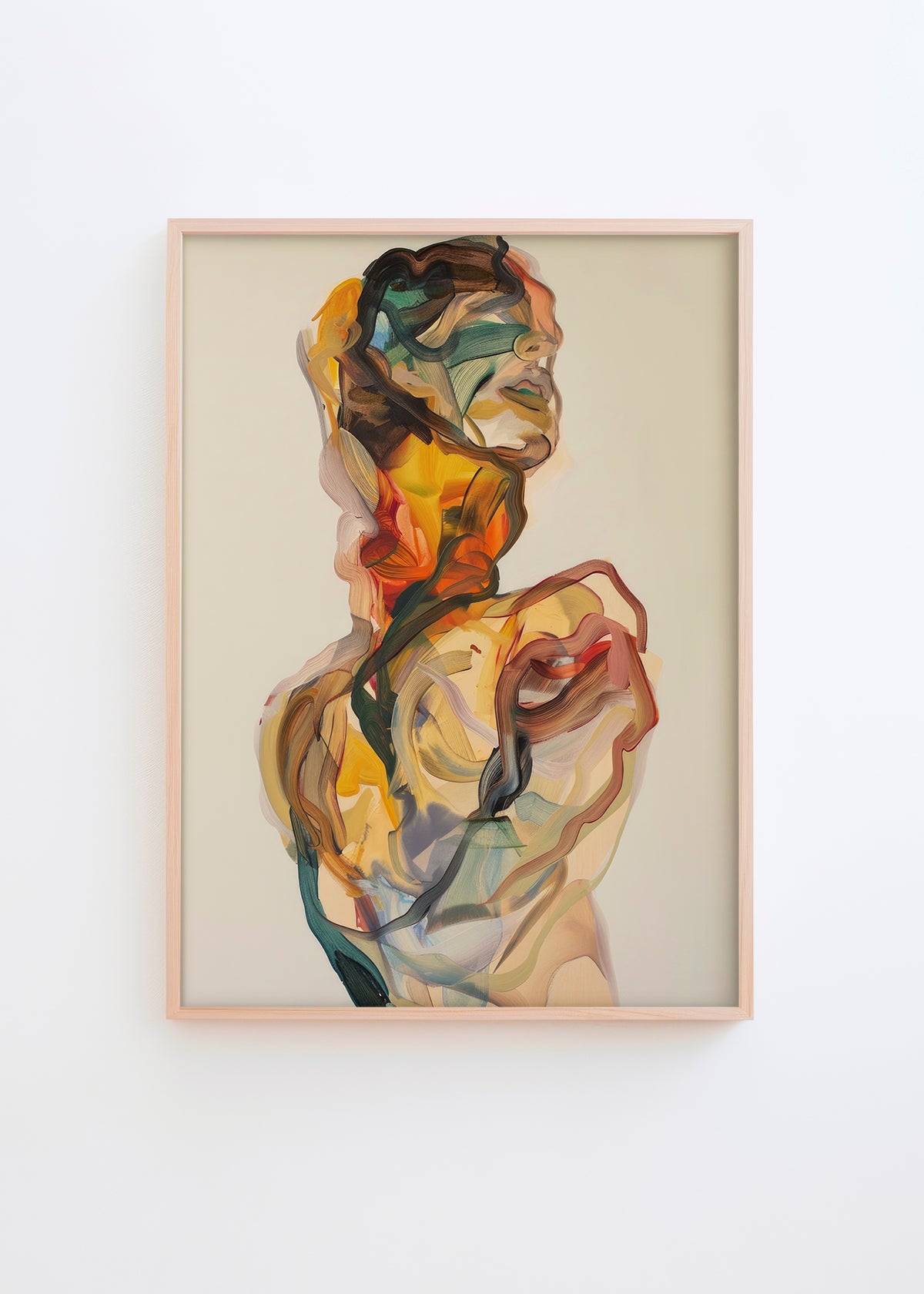 Beautiful Creature – Abstract Figurative Poster in Warm Earth