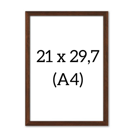 Dark oak frame 21x29.7 cm (A4) – slim wooden frame with clear glass