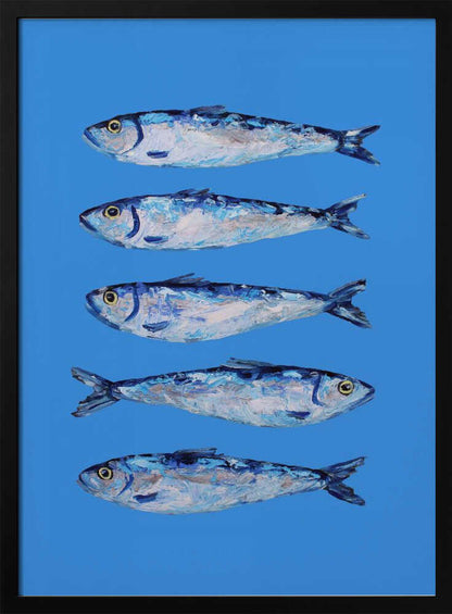 Five Blue Sardines - XL Poster