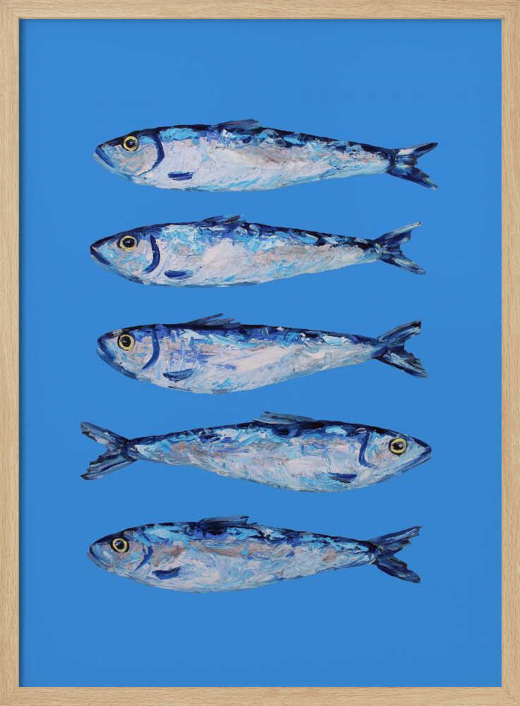 Five Blue Sardines - XL Poster