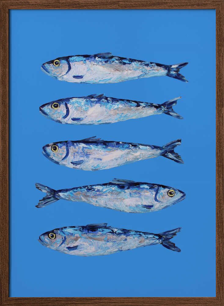 Five Blue Sardines - XL Poster