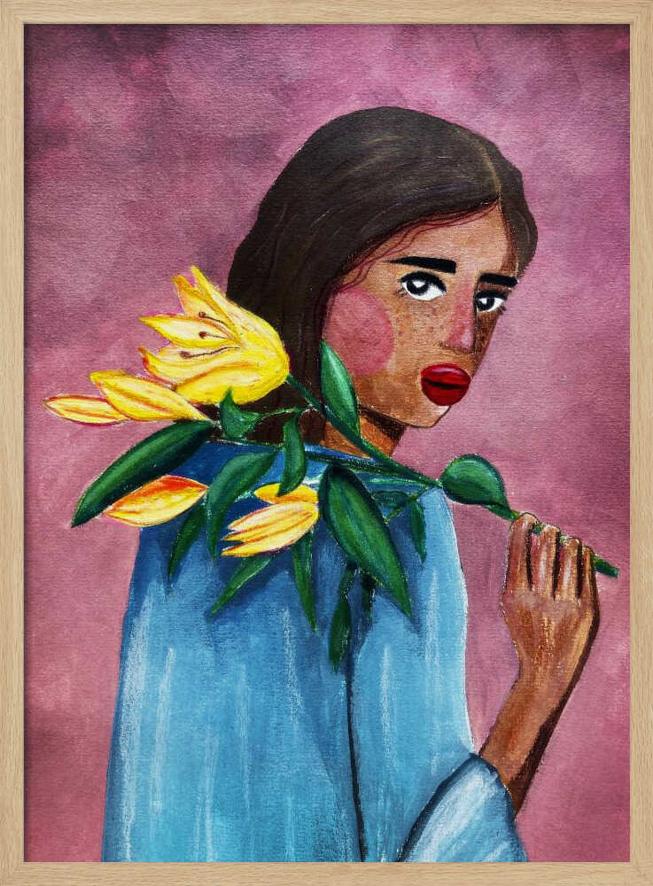 Woman With Lily - XL Poster