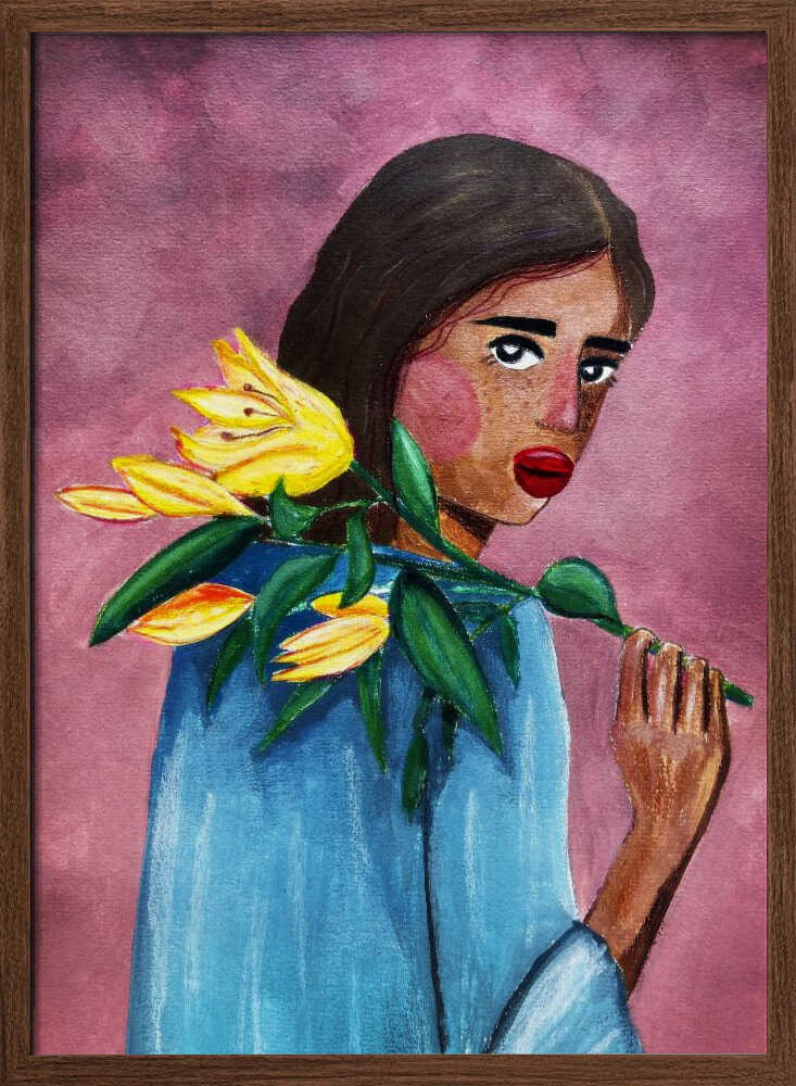 Woman With Lily - XL Poster