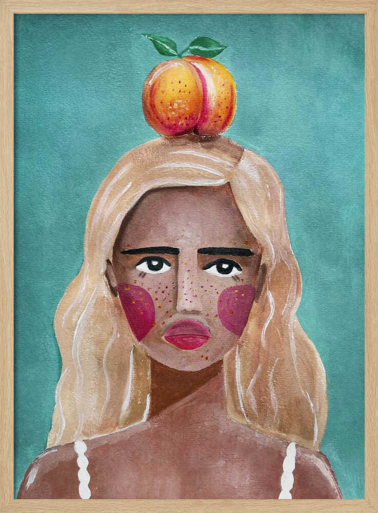 Woman With Peach - XL Poster