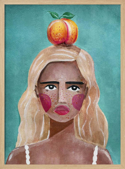 Woman With Peach - XL Poster