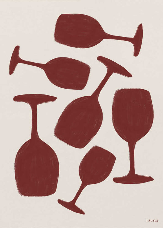 Scattered Wine Glasses - XL Poster