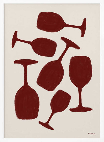 Scattered Wine Glasses - XL Poster