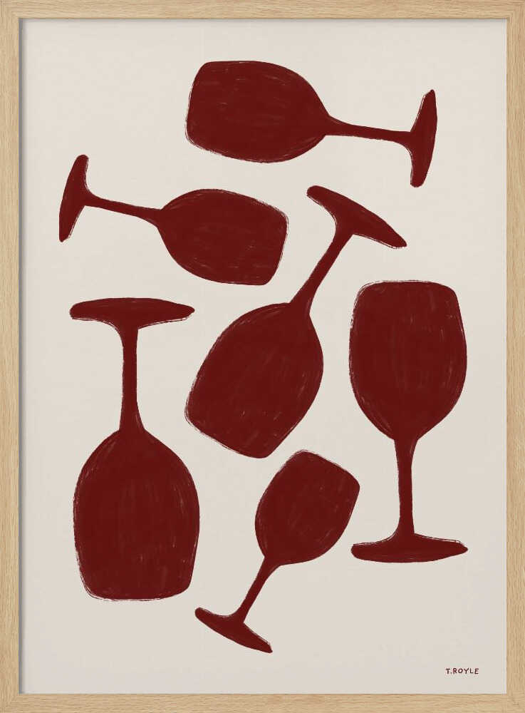 Scattered Wine Glasses - XL Poster