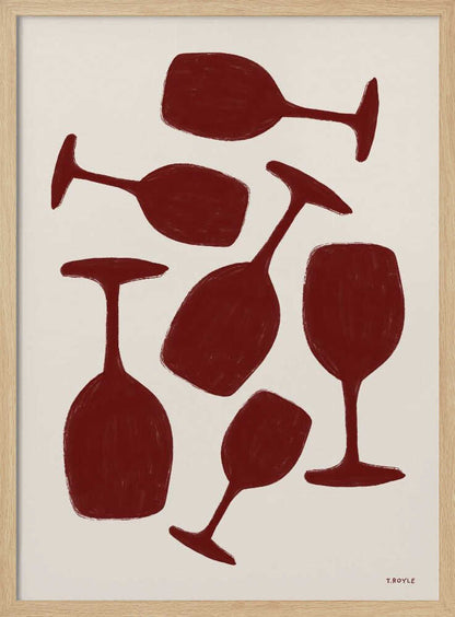 Scattered Wine Glasses - XL Poster