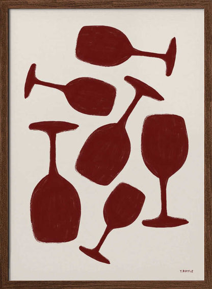 Scattered Wine Glasses - XL Poster