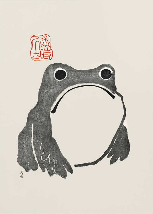 Grumpy Frog I Black - XL Poster