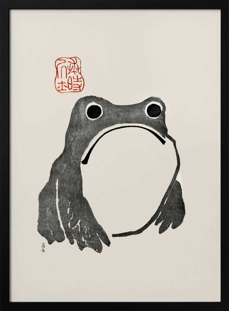 Grumpy Frog I Black - XL Poster