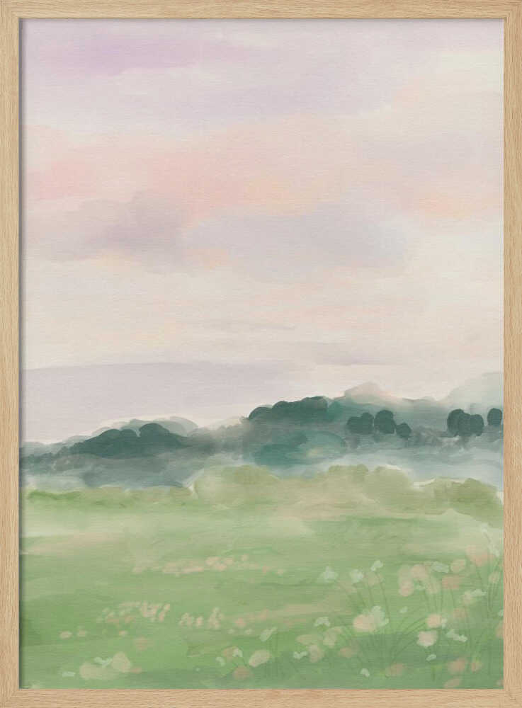 Misty Morning Fields - XL Poster