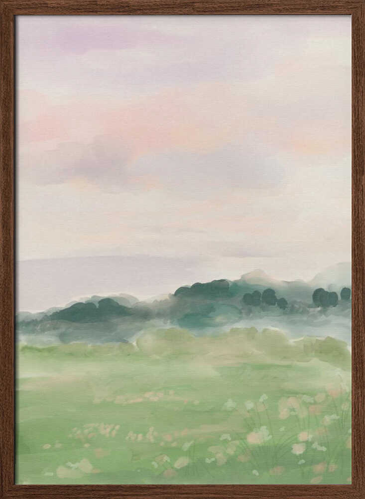 Misty Morning Fields - XL Poster