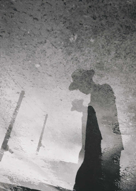 Lone Figure Puddle - XL Poster