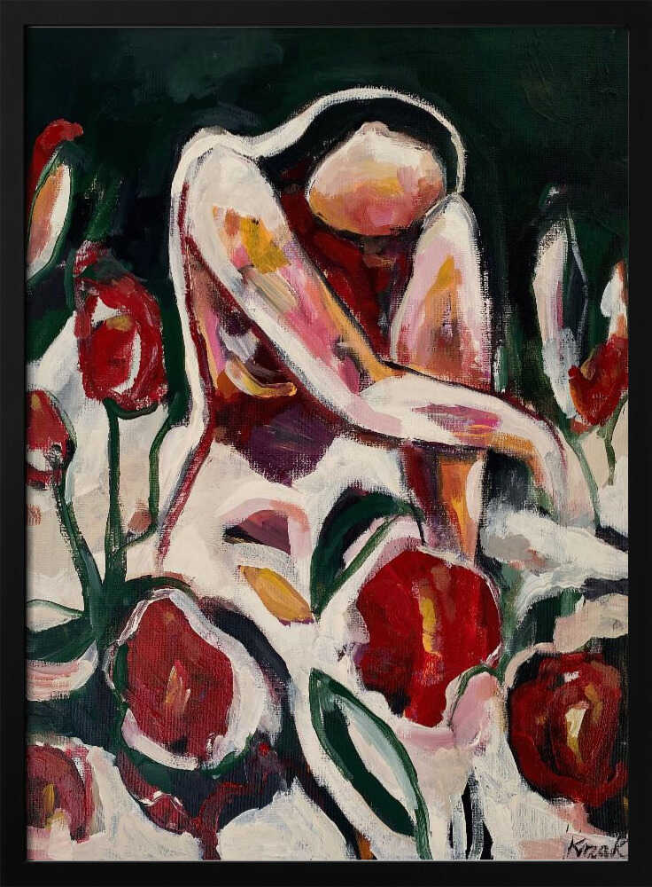 Woman Among Red Flowers - XL Poster