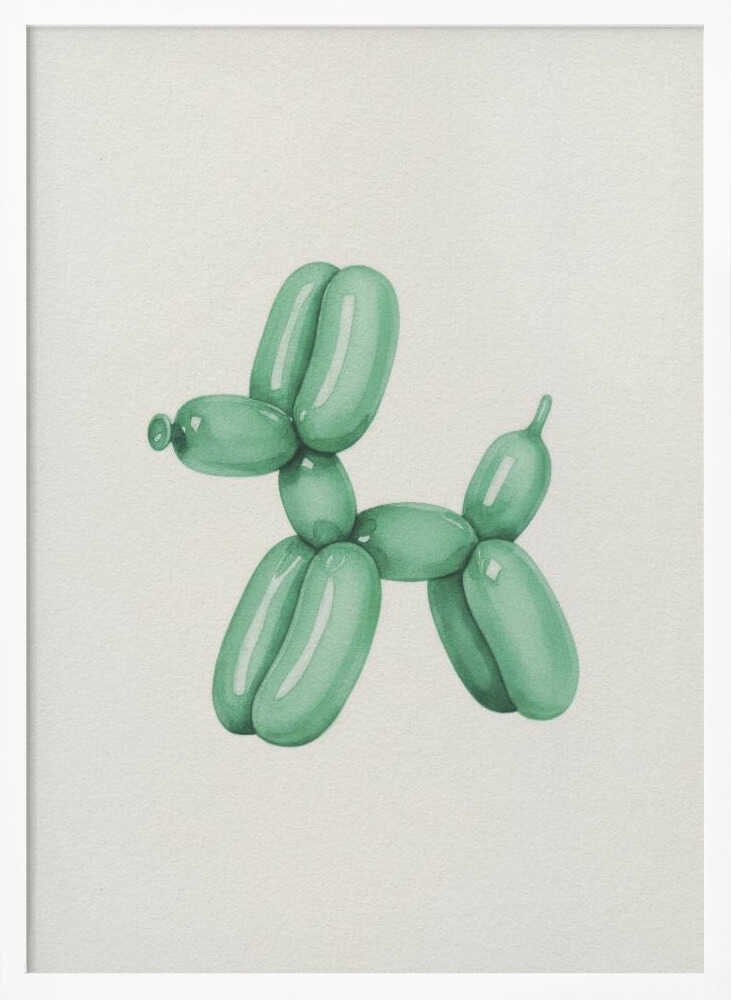 Playful Green Balloon Dog - XL Poster