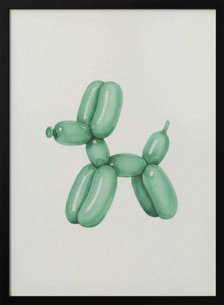 Playful Green Balloon Dog - XL Poster