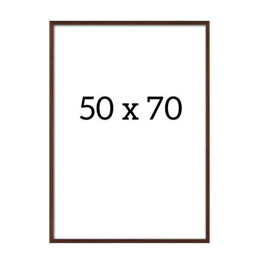 Dark oak frame 50x70 cm – large wooden frame with clear glass for wall art