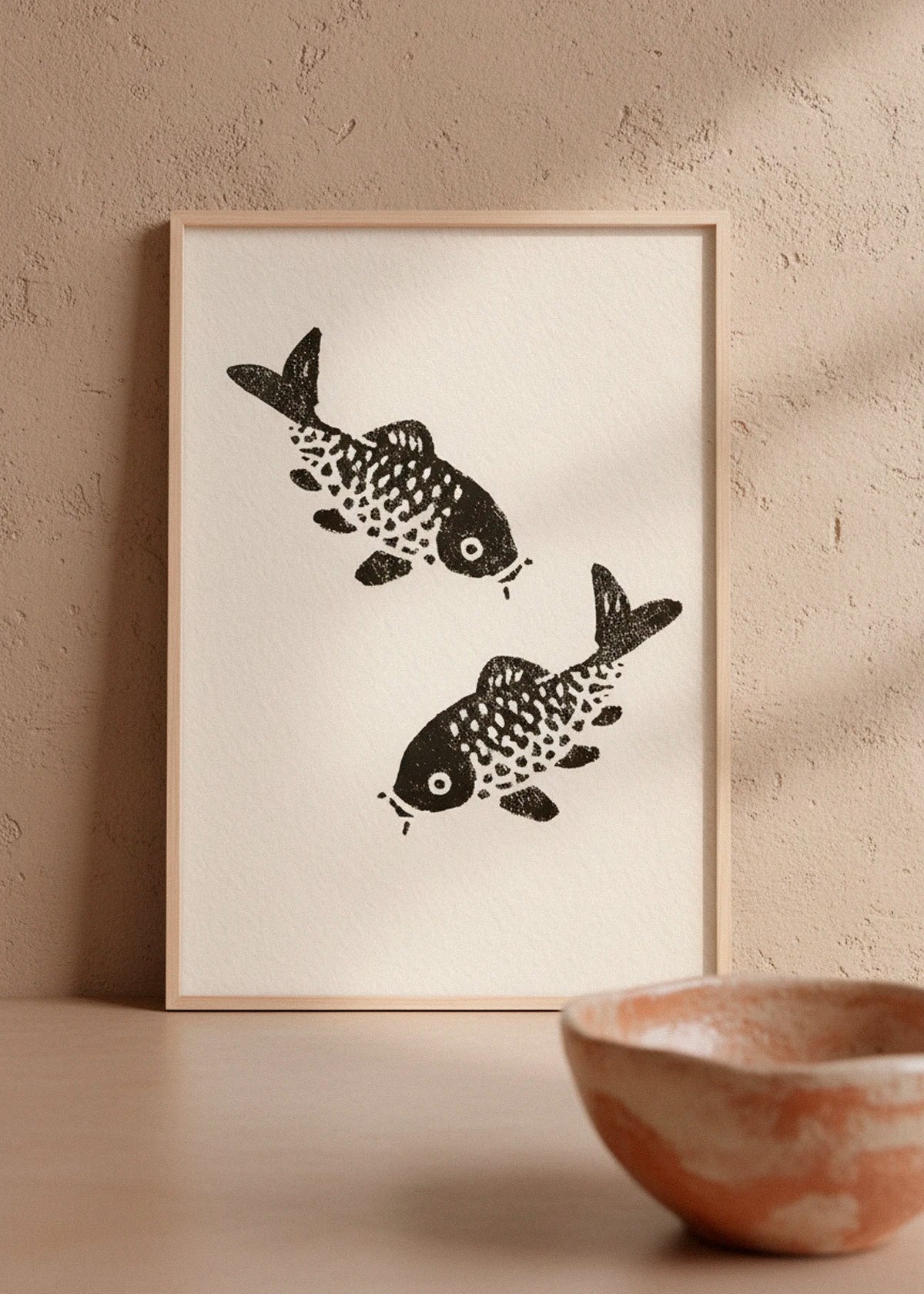 Sakana – Minimalist Japanese black-and-white fish print