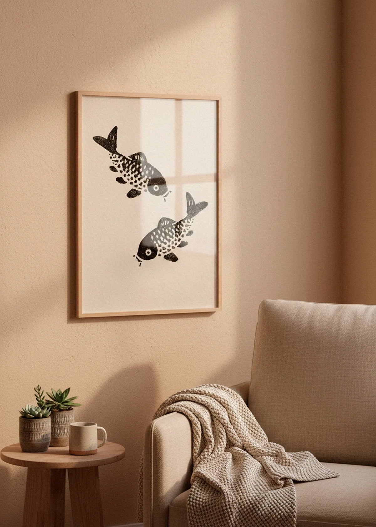 Sakana – Minimalist Japanese black-and-white fish print
