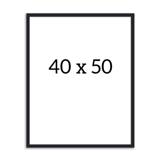 Black wooden frame 40x50 cm with clear glass – minimalist Nordic design for posters, photos, and art prints.