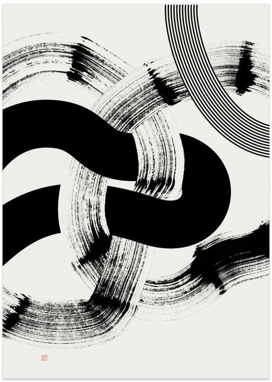 Abstract Brush Curves - XL Poster