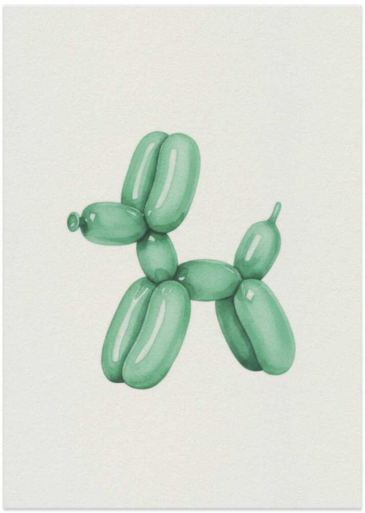 Playful Green Balloon Dog - XL Poster