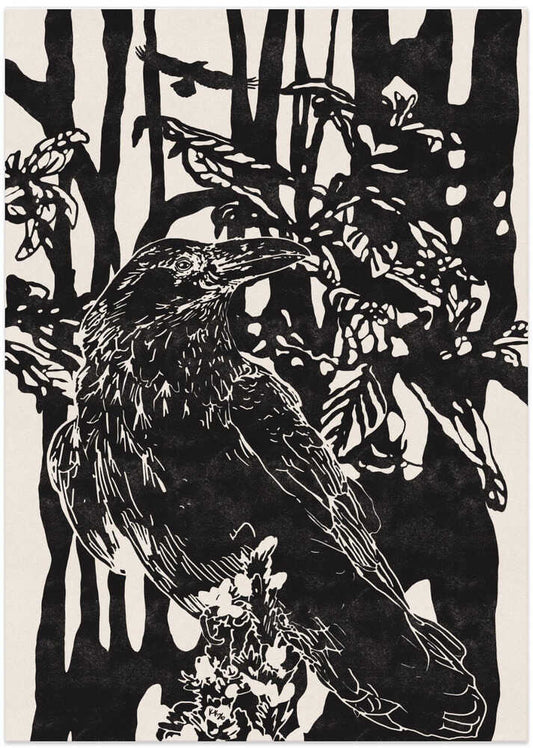 Raven in Dark Woods - XL Poster